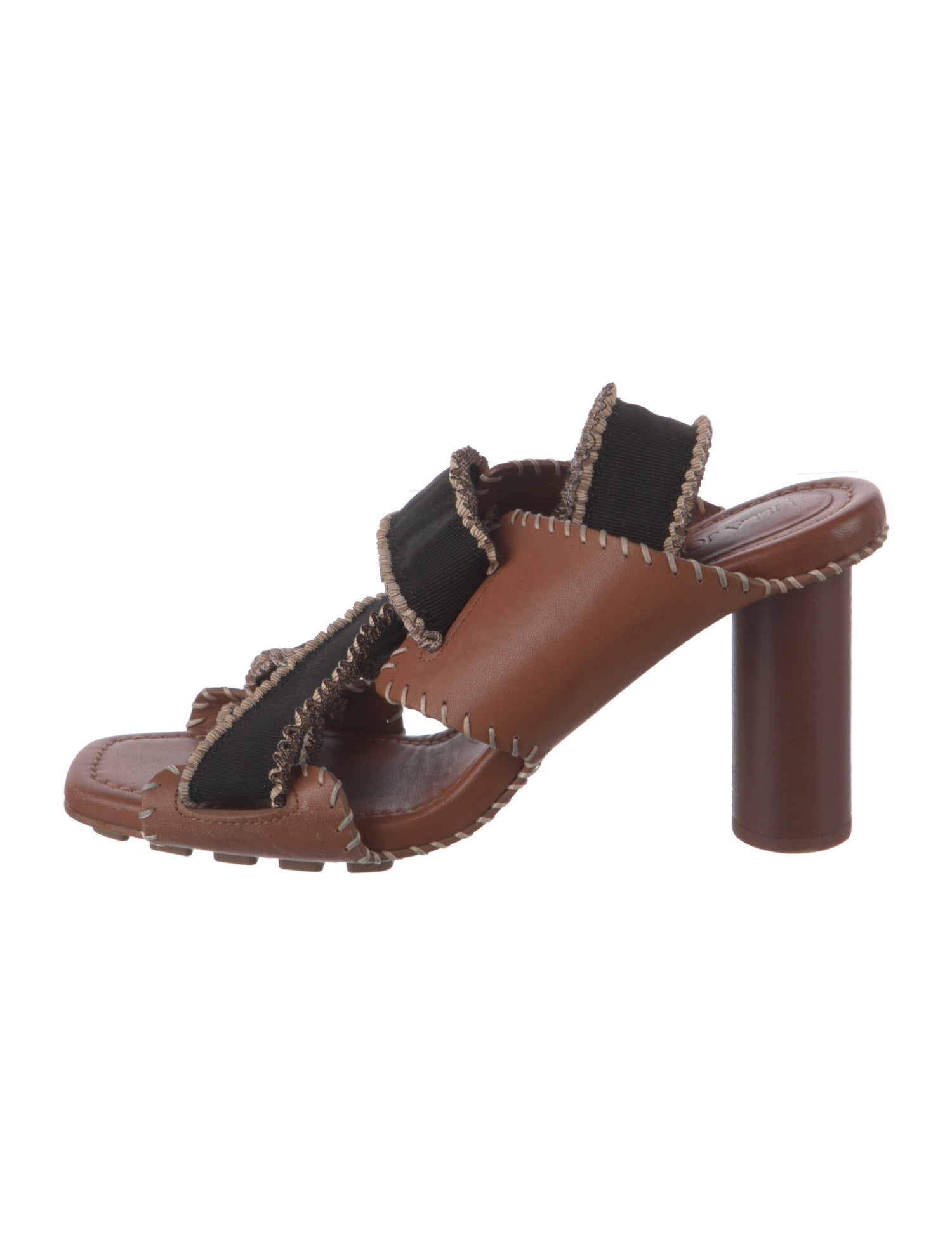 Ulla Johnson Leather Colorblock Pattern Slides