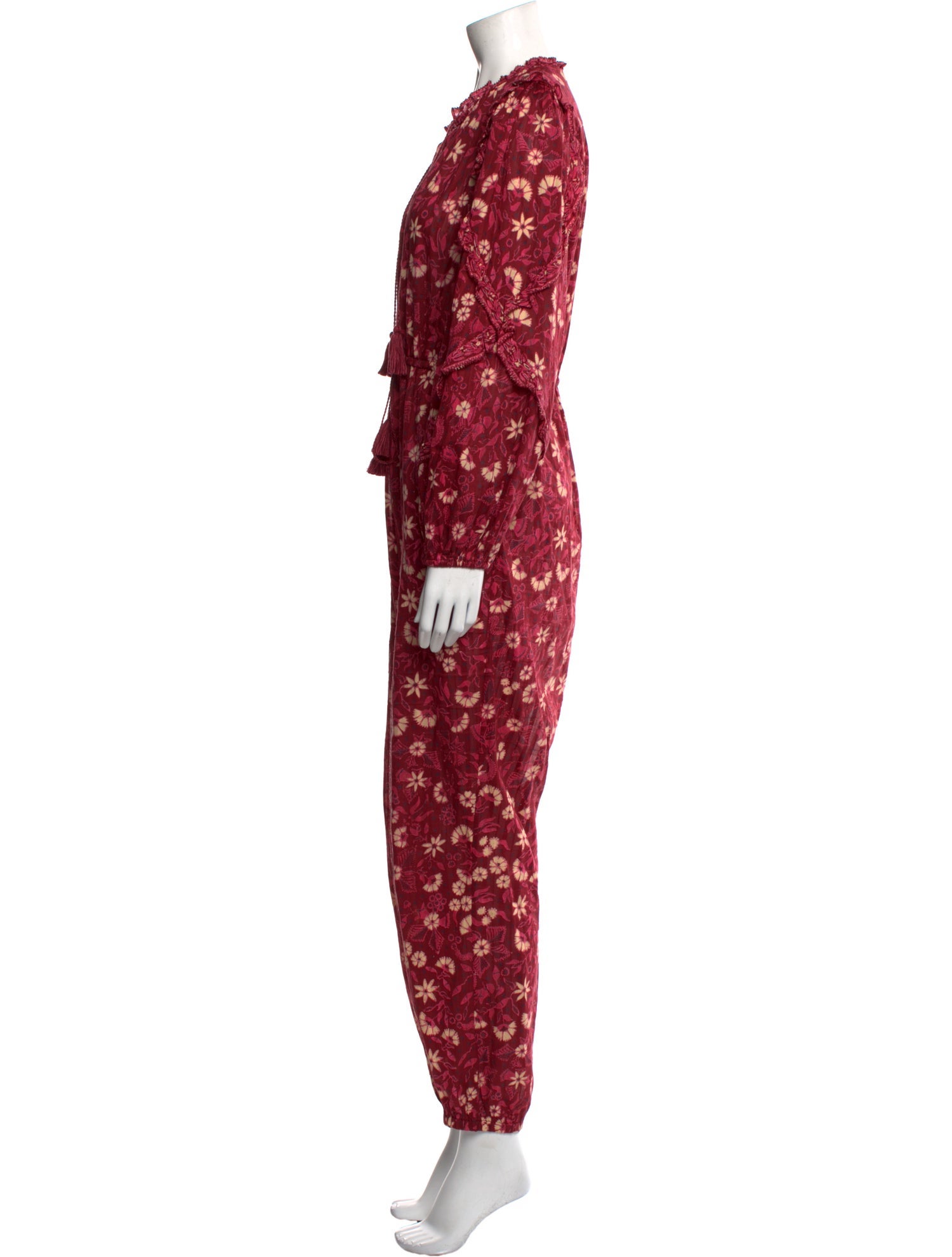 Ulla Johnson Floral Print V-Neck Jumpsuit