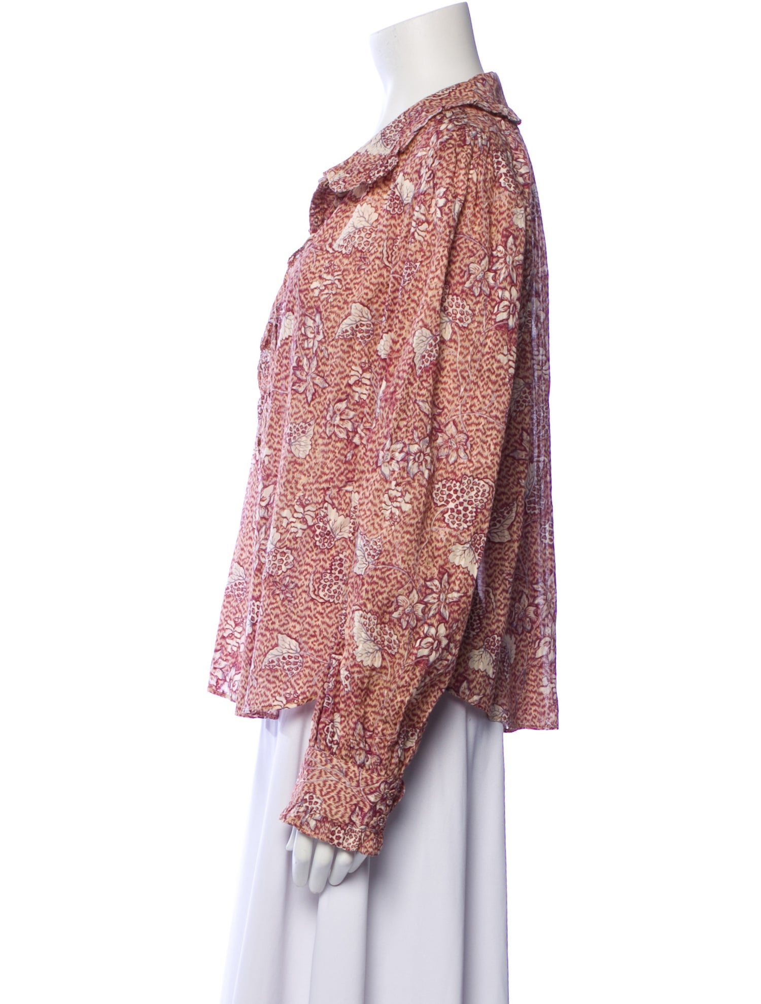 Ulla Johnson Printed Long Sleeve Button-Up Top