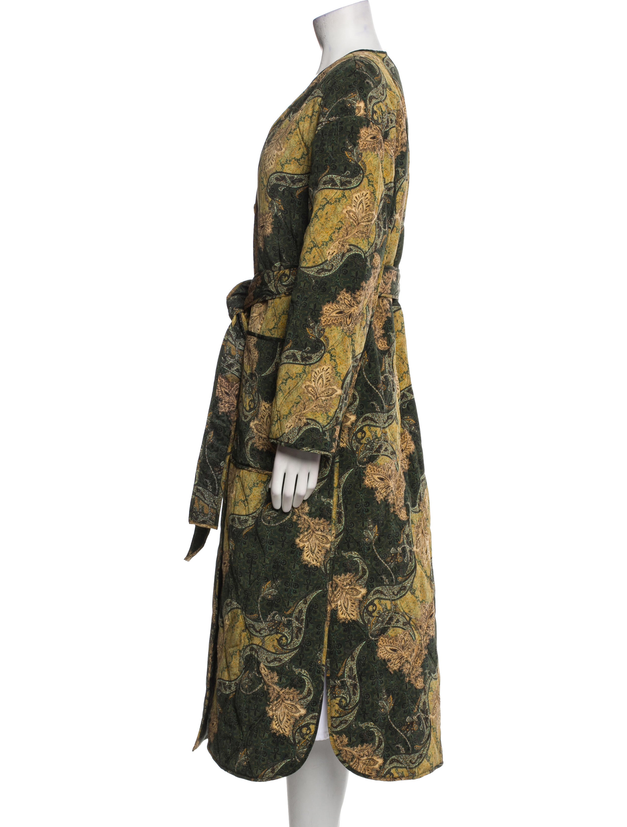 Ulla Johnson Silk Floral Print Faux Fur Coat w/ Tags