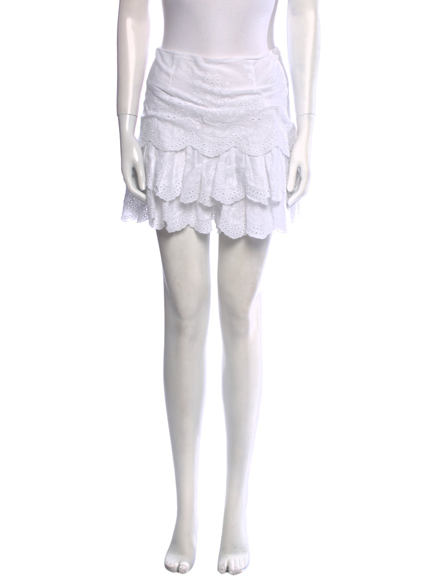 Ulla Johnson Eyelet Trim Mini Skirt