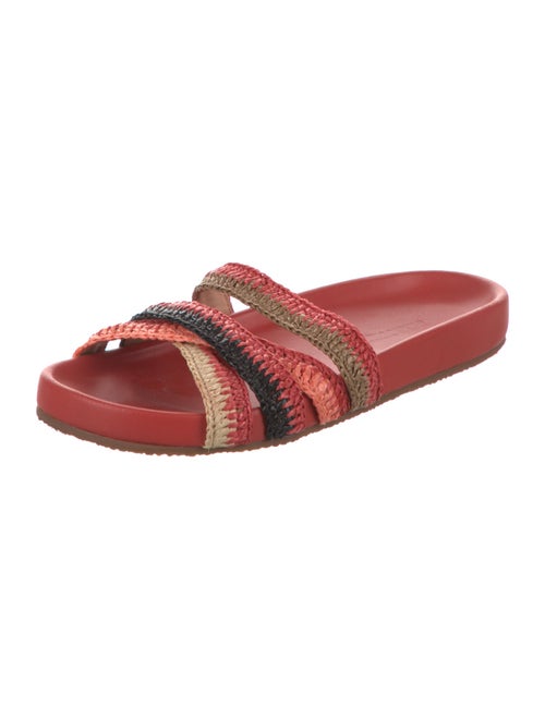 Ulla Johnson Straw Colorblock Pattern Slides