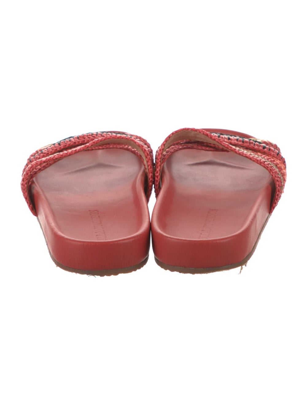 Ulla Johnson Straw Slides Red Colorblock Pattern … - image 4