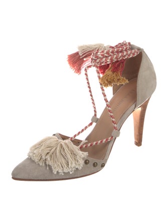 Ulla Johnson Suede Tassel Accents D'Orsay Pumps