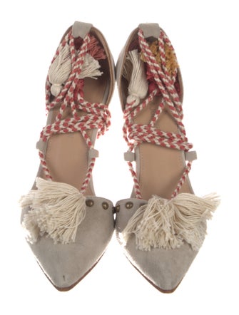Ulla Johnson Suede Tassel Accents D'Orsay Pumps