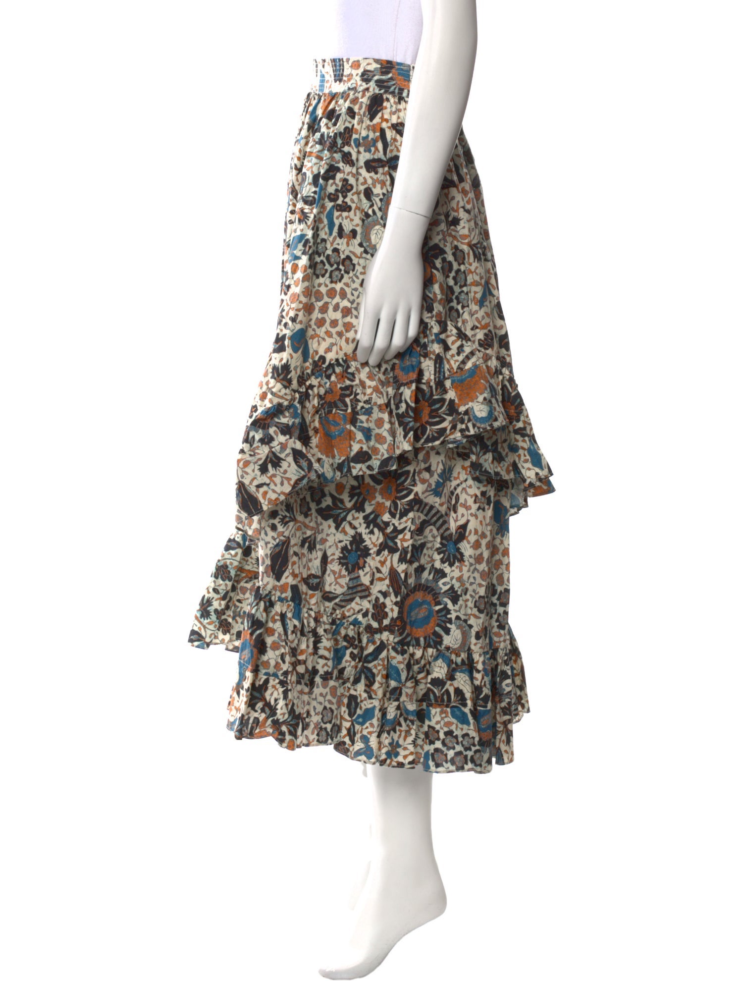 Ulla Johnson Floral Print Midi Length Skirt w/ Tags