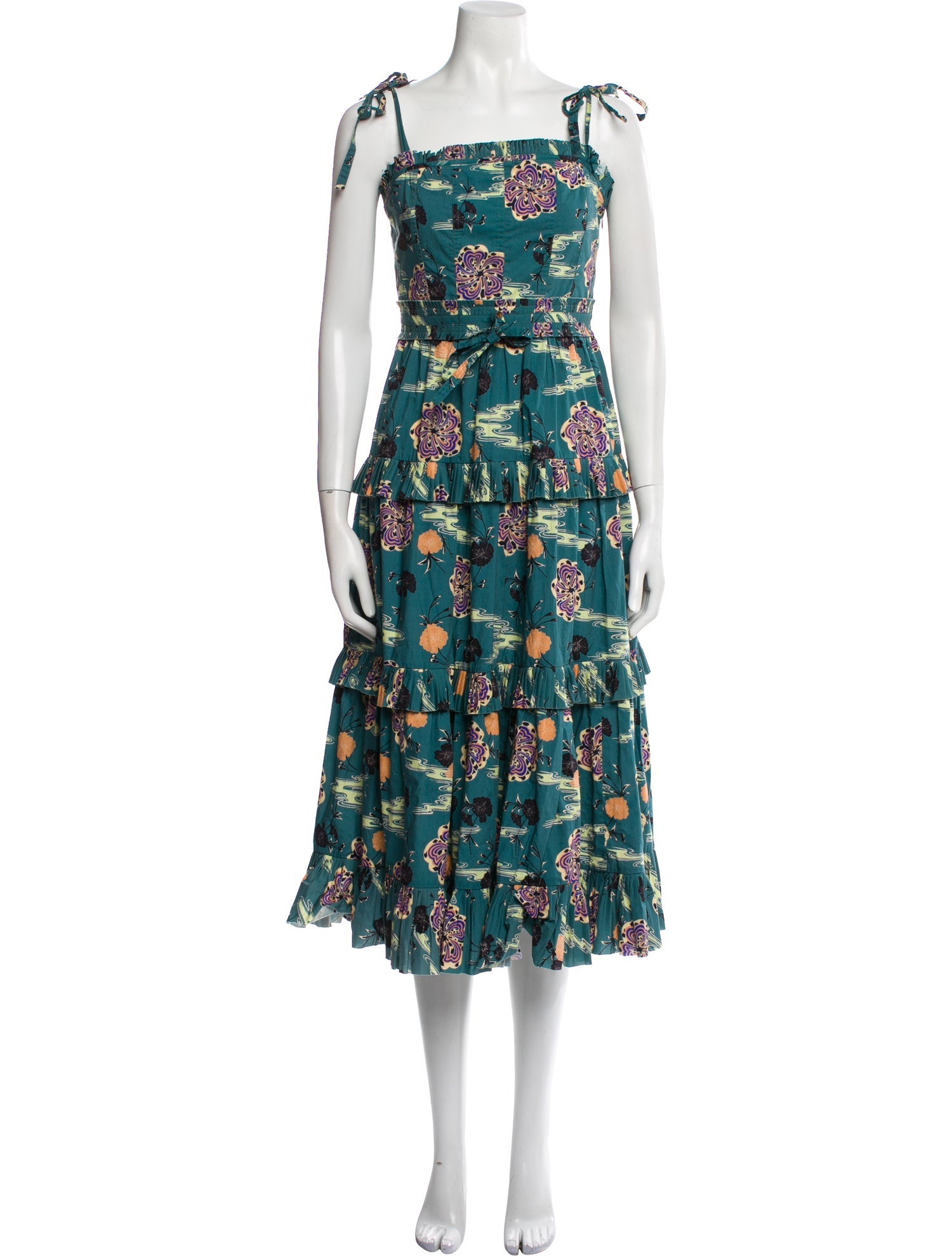 Ulla Johnson Floral Print Midi Length Dress