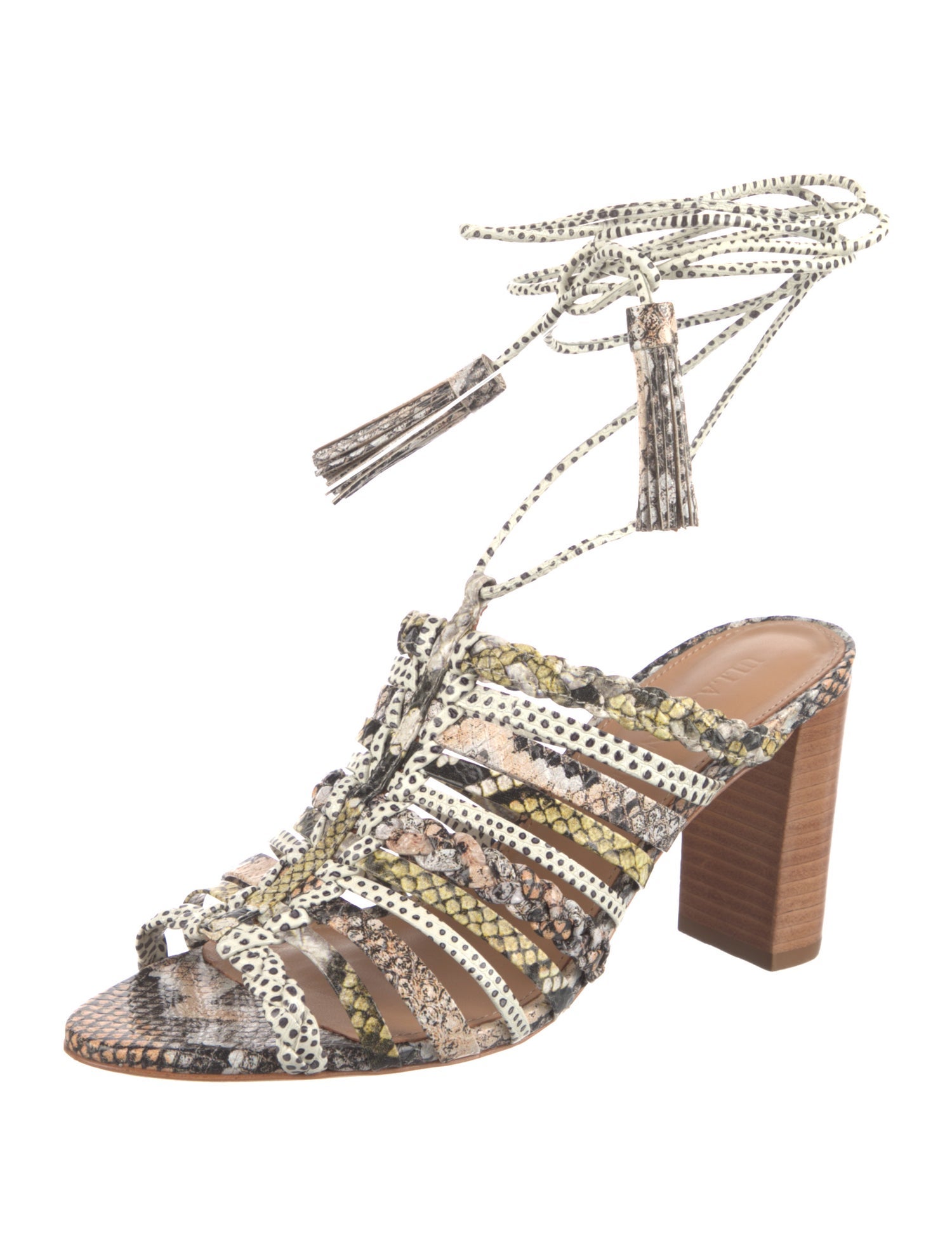 Ulla Johnson Leather Animal Print Gladiator Sandals