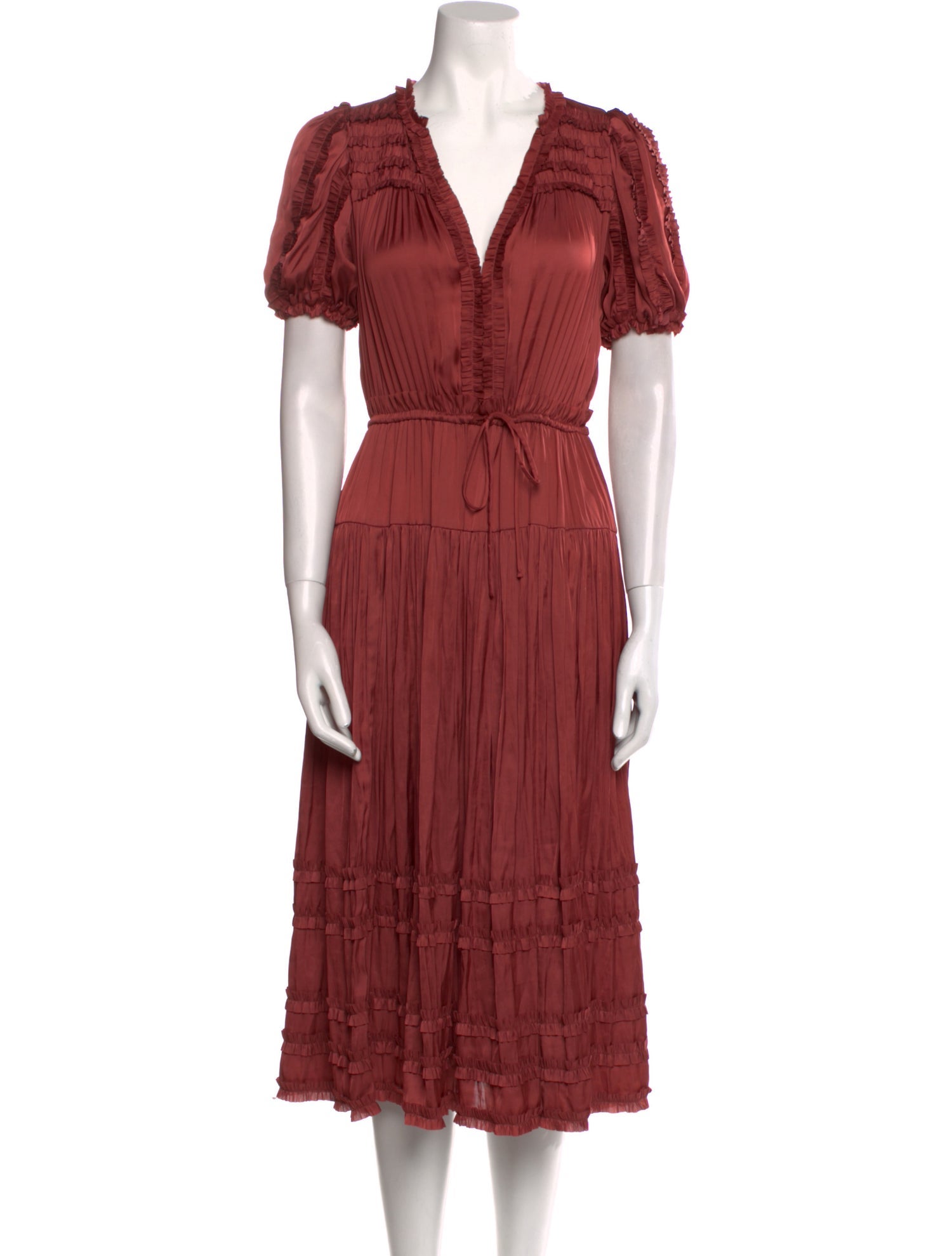 Ulla Johnson V-Neck Midi Length Dress