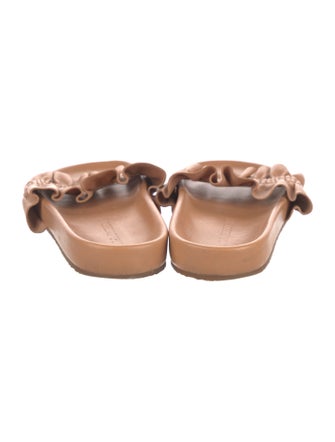 Ulla Johnson Leather Ruffle Embellishment Slides
