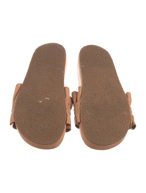 Ulla Johnson Leather Ruffle Embellishment Slides