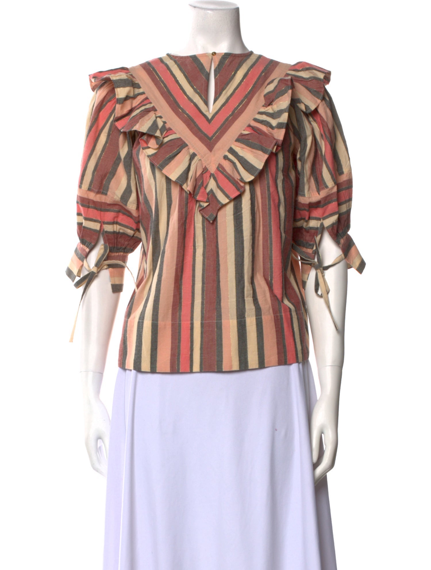 Ulla Johnson Striped Bateau Neckline Blouse