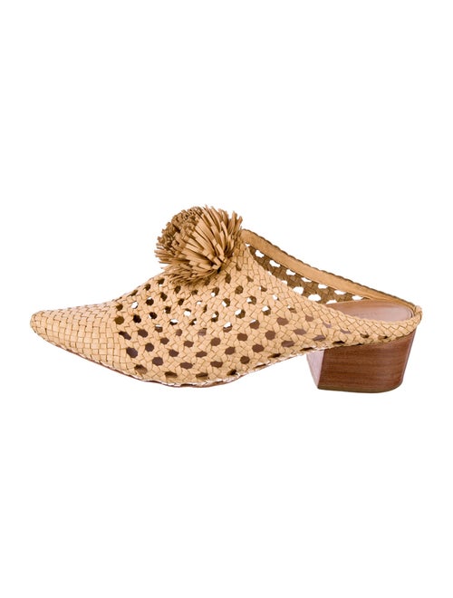 Ulla Johnson Leather Pom-Pom Embellishments Mules
