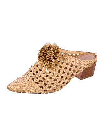 Ulla Johnson Leather Pom-Pom Embellishments Mules