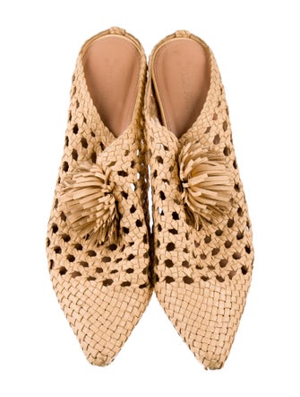 Ulla Johnson Leather Pom-Pom Embellishments Mules