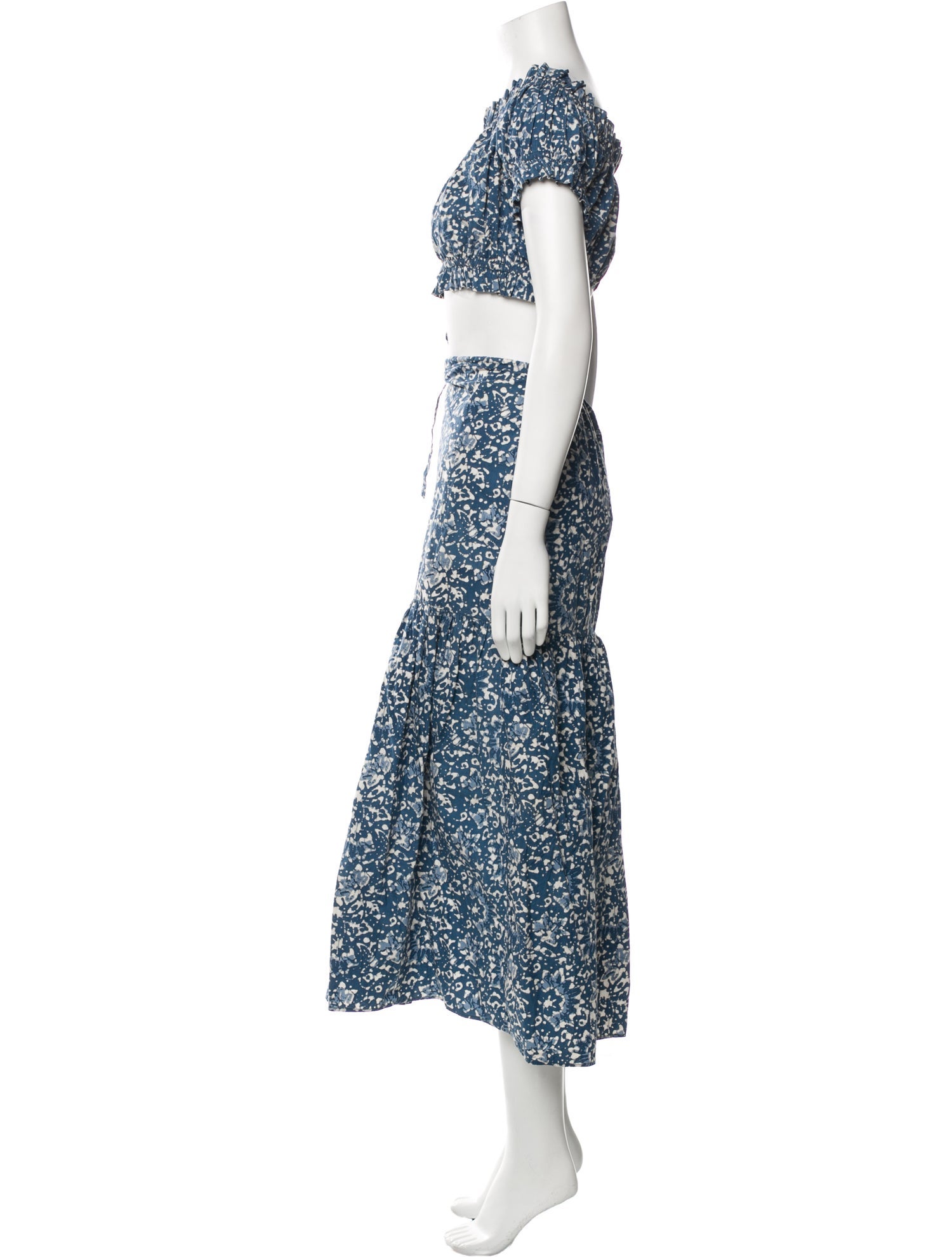 Ulla Johnson Printed Pleated Accents Skirt Set