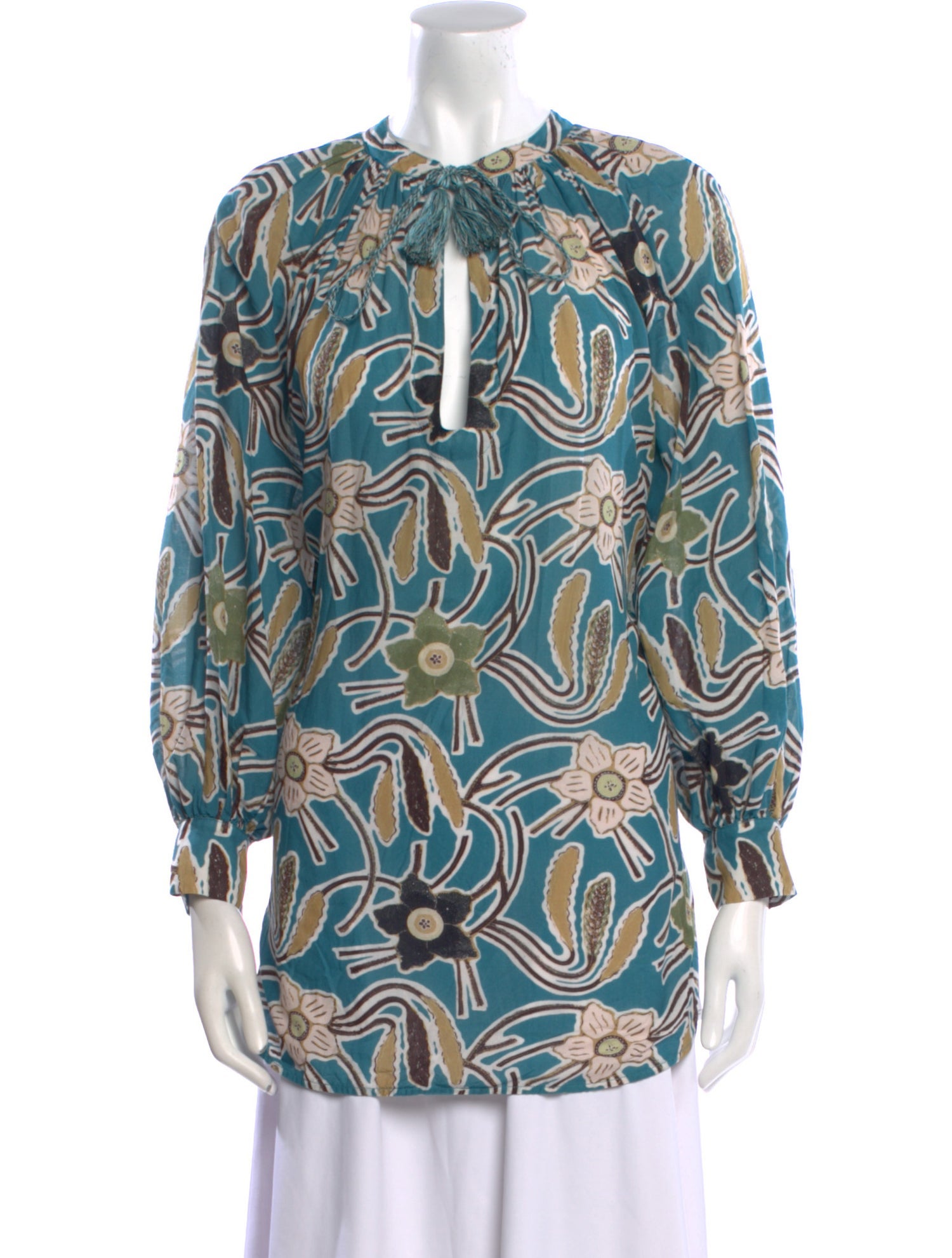 Ulla Johnson Printed Crew Neck Tunic