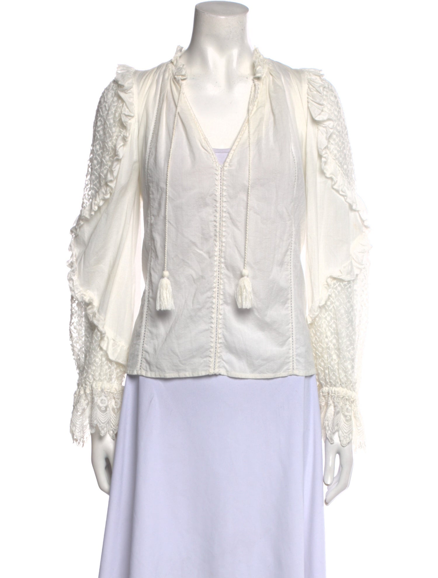 Ulla Johnson V-Neck Long Sleeve Blouse