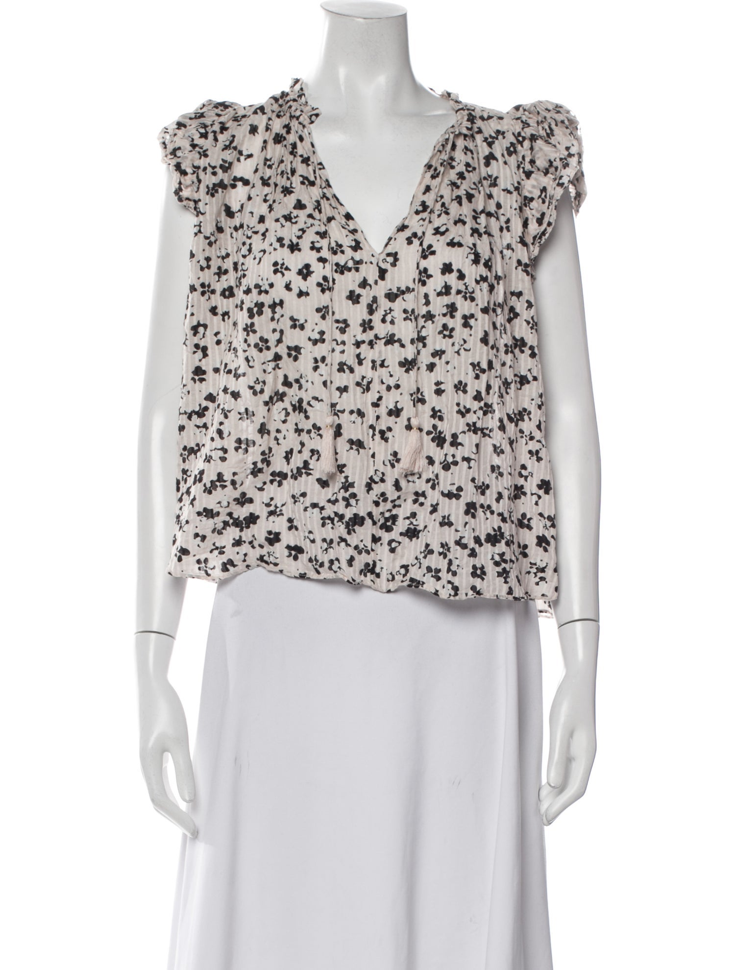 Ulla Johnson Floral Print V-Neck Blouse