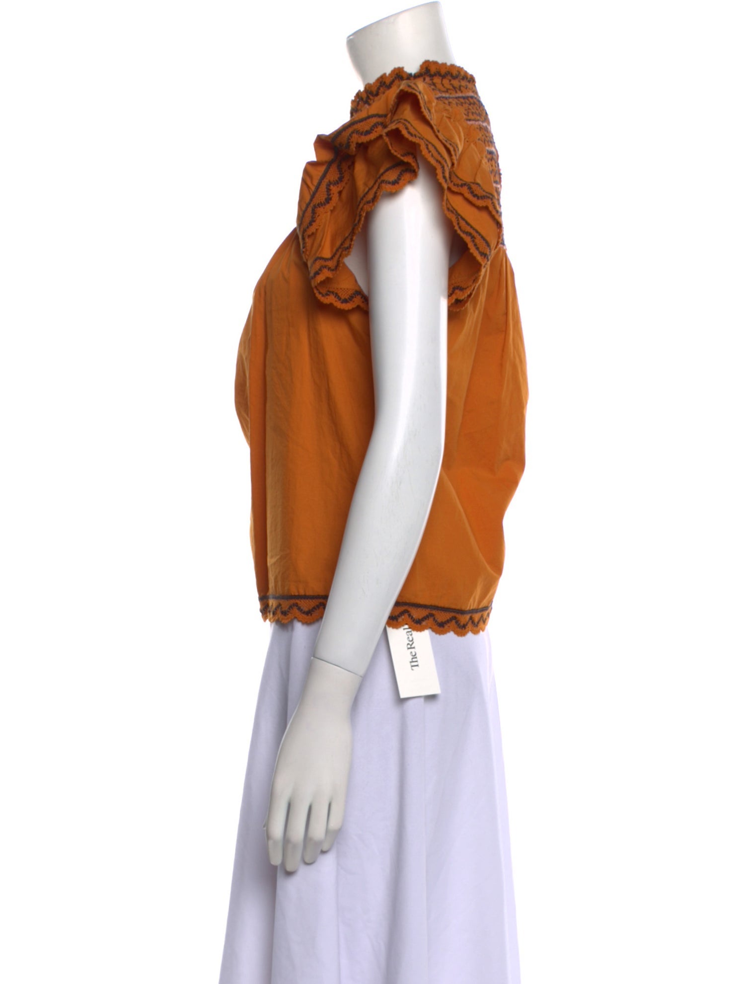 Ulla Johnson Mock Neck Short Sleeve Blouse