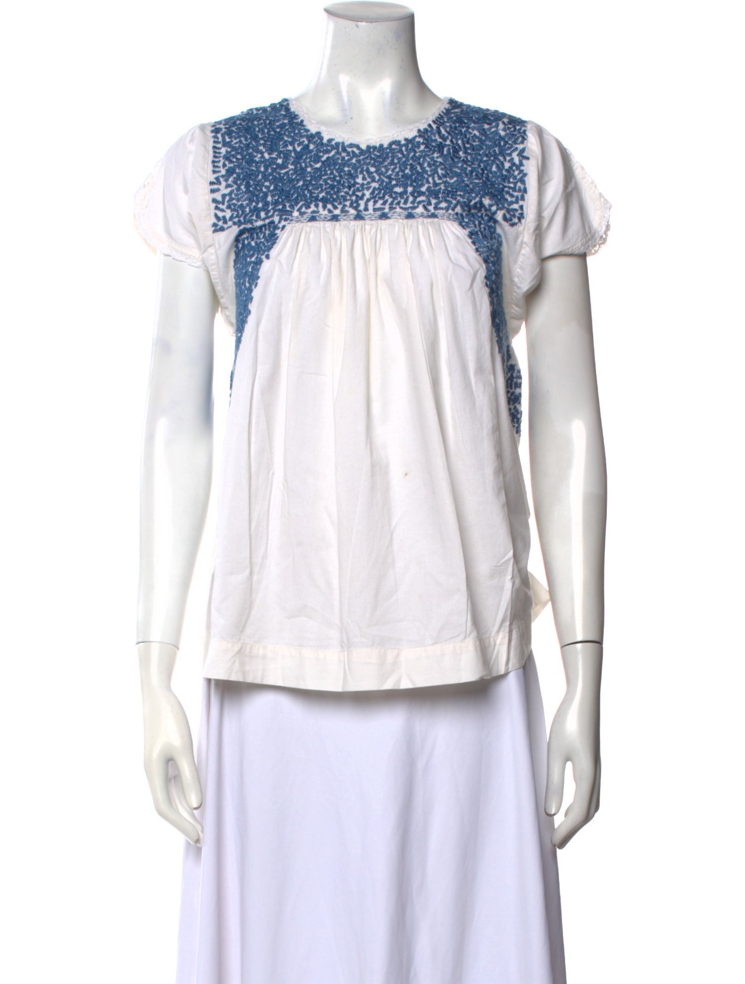 Ulla Johnson Crew Neck Short Sleeve Blouse