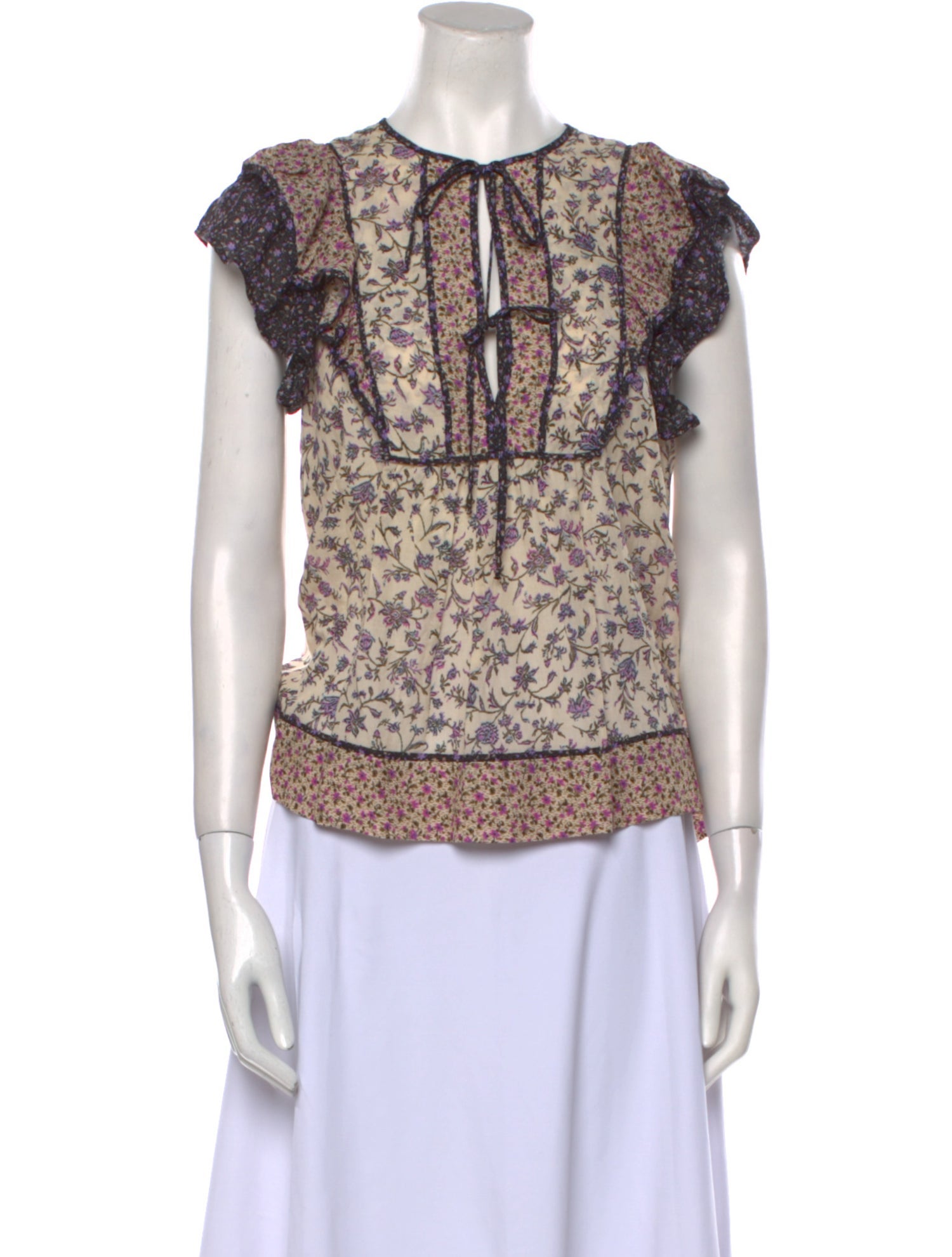 Ulla Johnson Printed Crew Neck Blouse