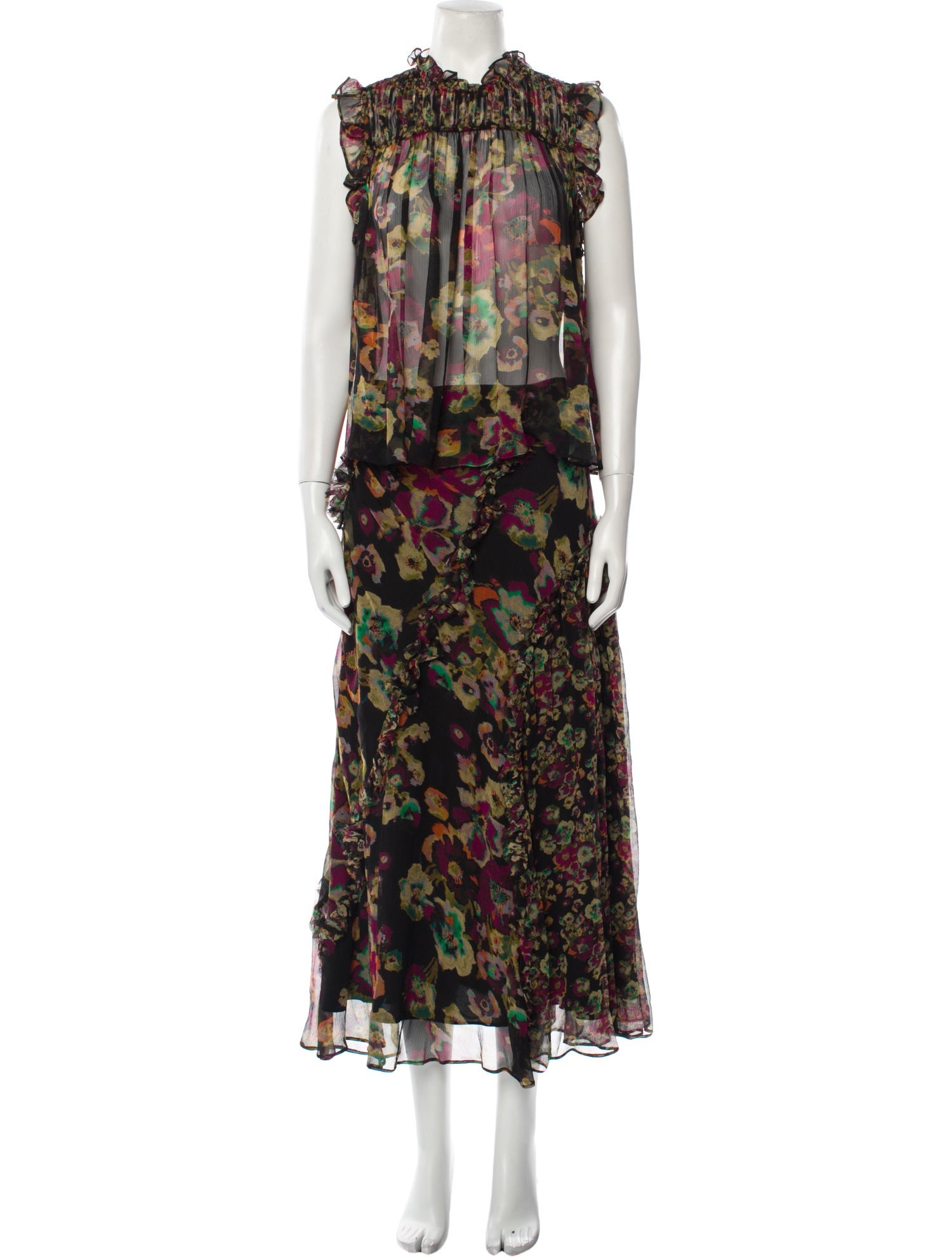 Ulla Johnson Silk Printed Skirt Set
