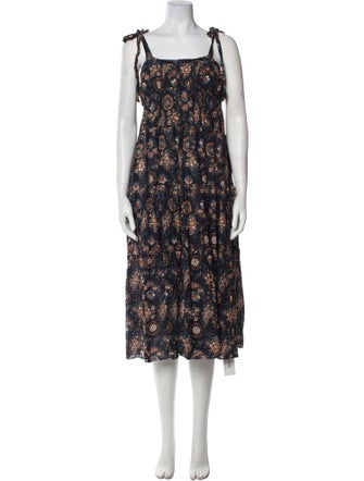 Ulla Johnson Floral Print Midi Length Dress