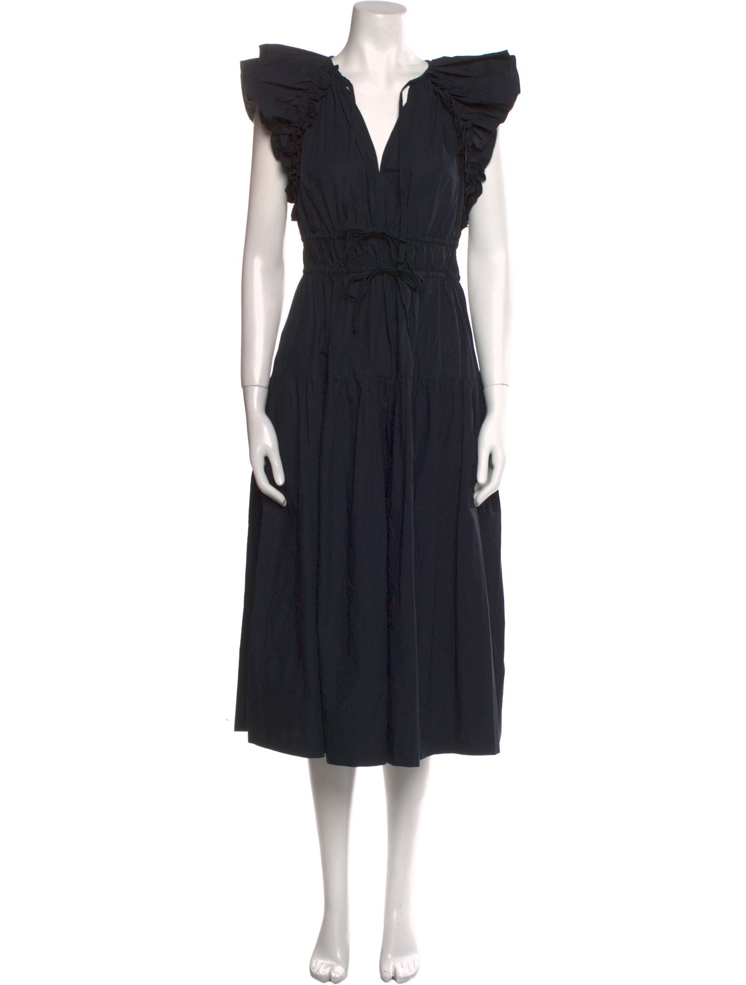 Ulla Johnson V-Neck Midi Length Dress