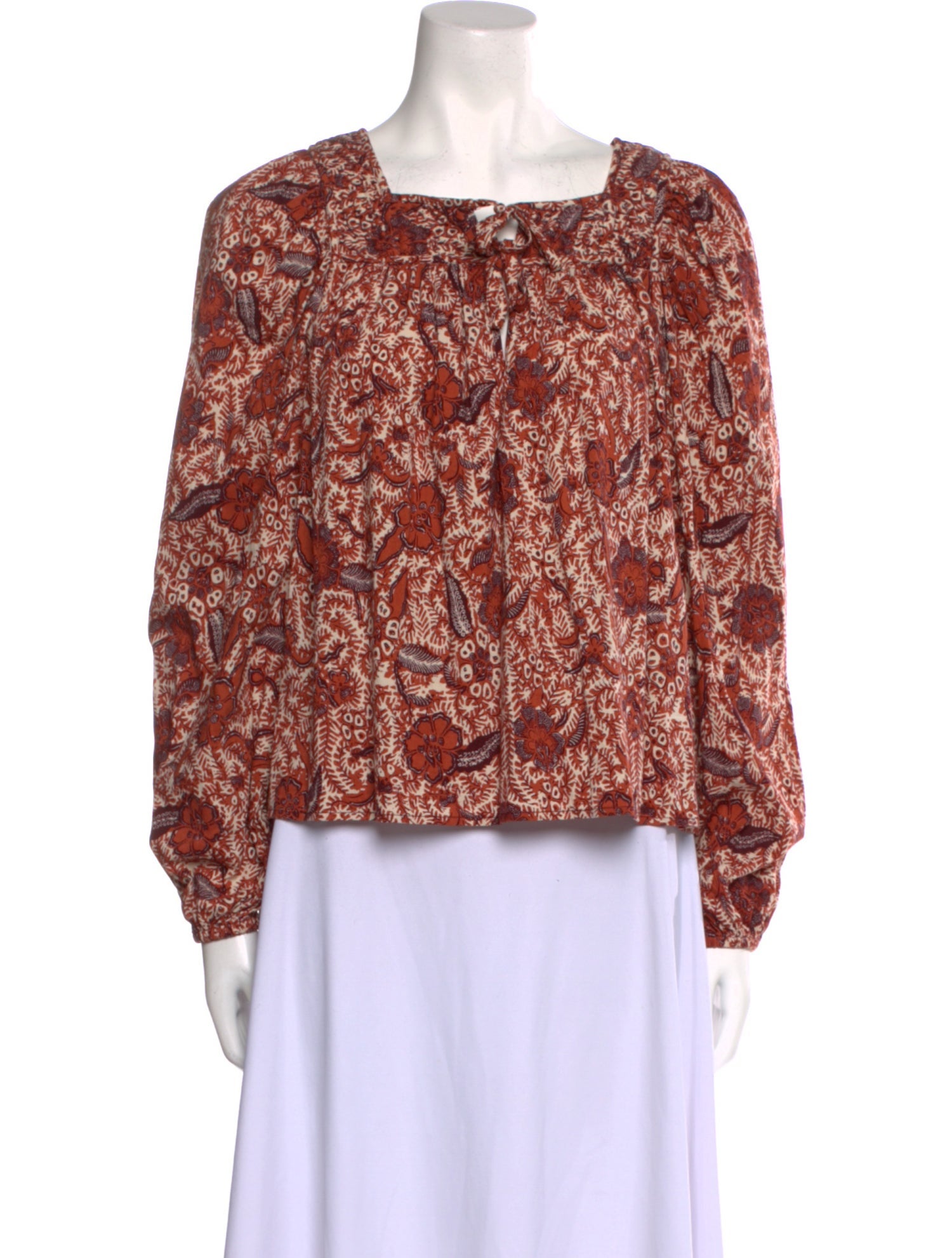 Ulla Johnson Floral Print Square Neckline Blouse