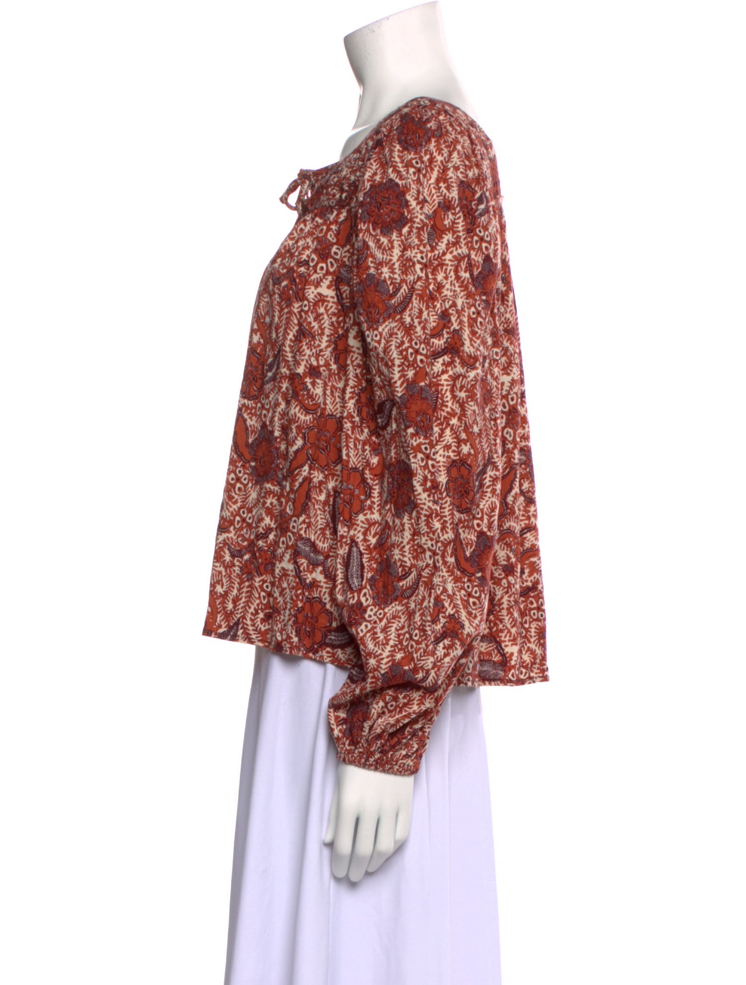Ulla Johnson Floral Print Square Neckline Blouse