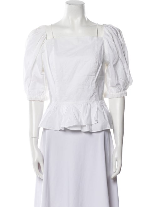 Ulla Johnson Square Neckline Three-Quarter Sleeve Crop Top