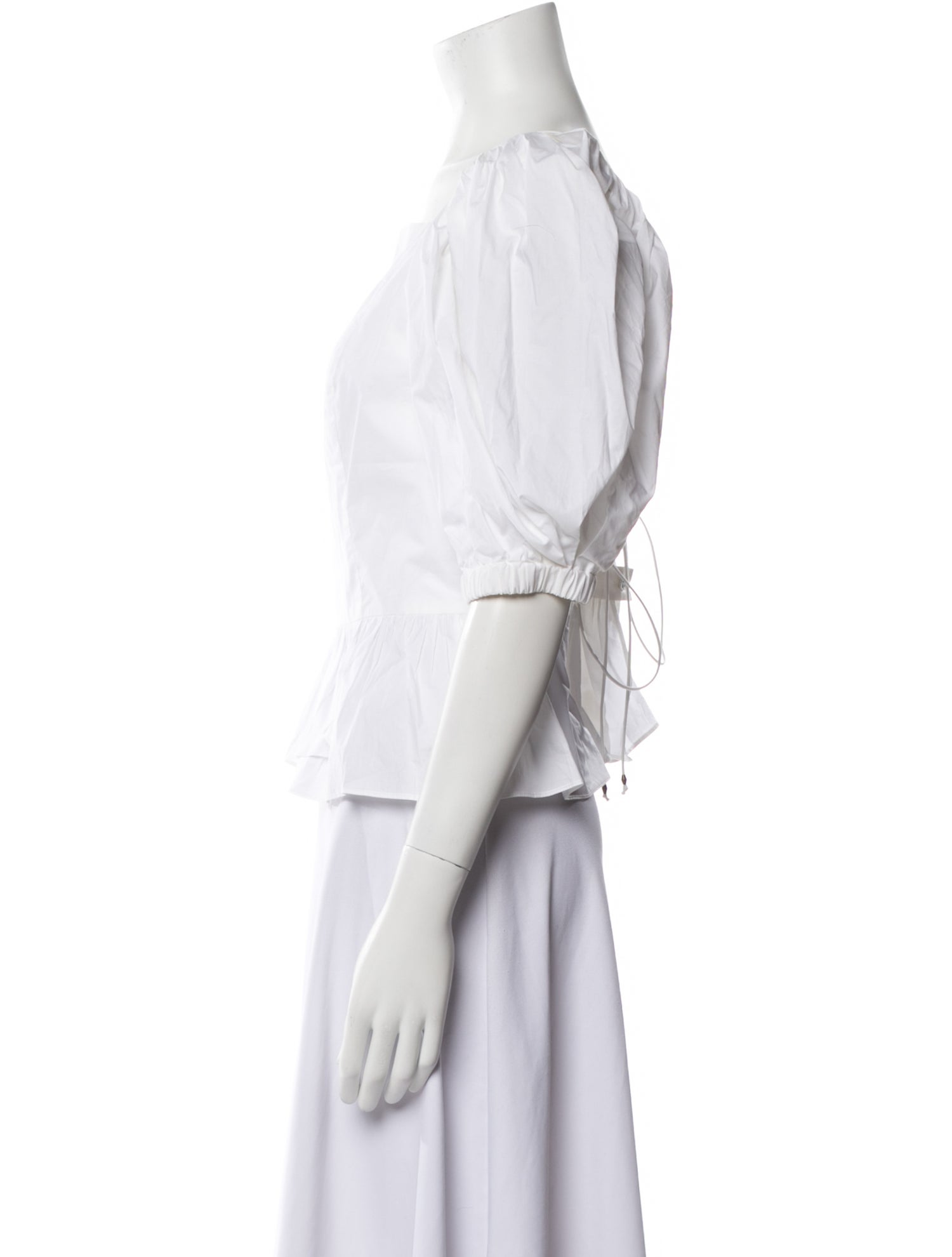 Ulla Johnson Square Neckline Three-Quarter Sleeve Crop Top