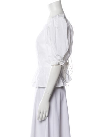 Ulla Johnson Square Neckline Three-Quarter Sleeve Crop Top