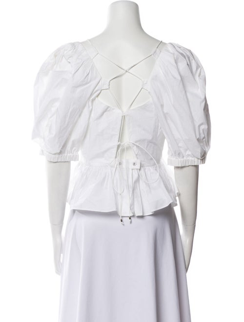 Ulla Johnson Square Neckline Three-Quarter Sleeve Crop Top