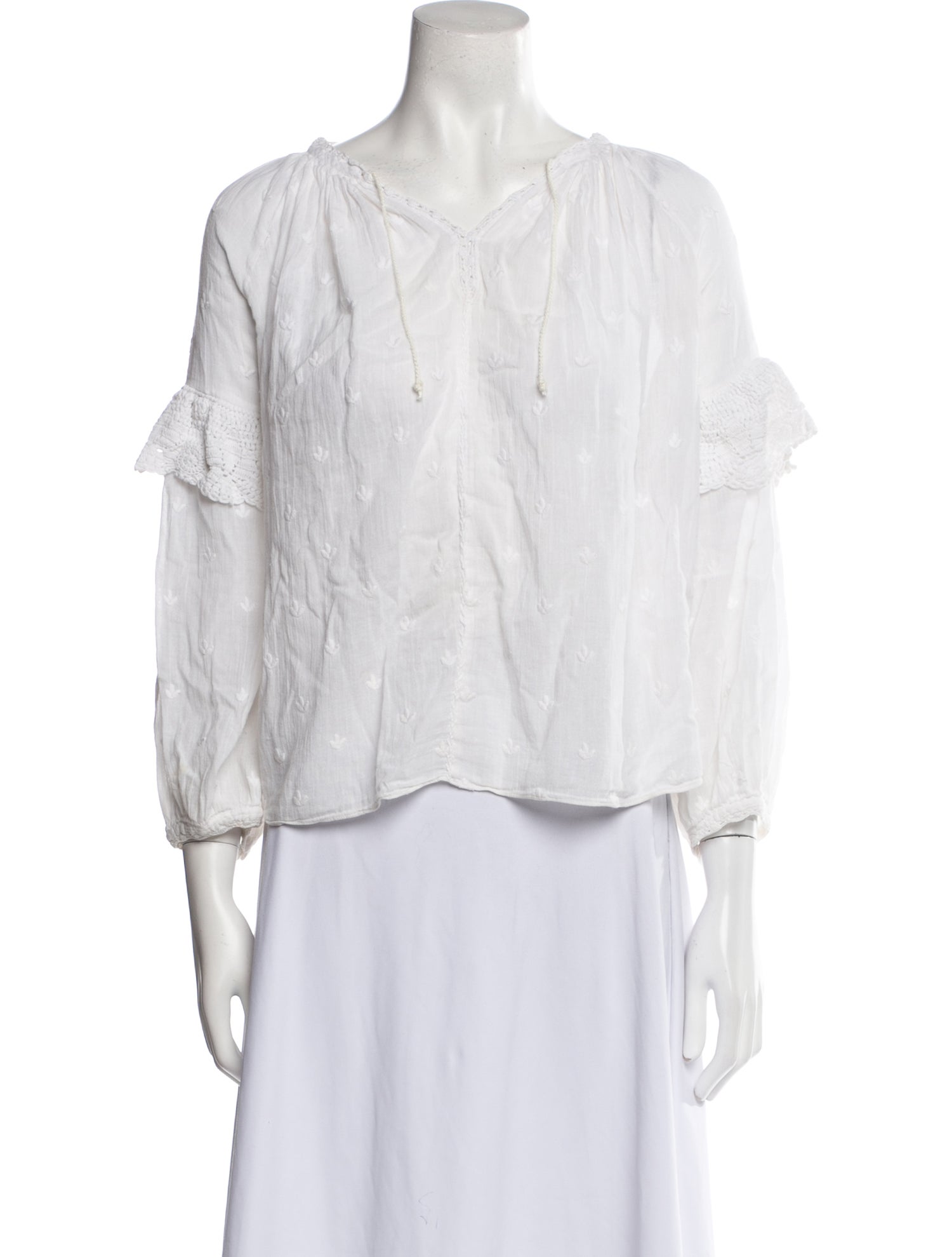 Ulla Johnson V-Neck Three-Quarter Sleeve Blouse