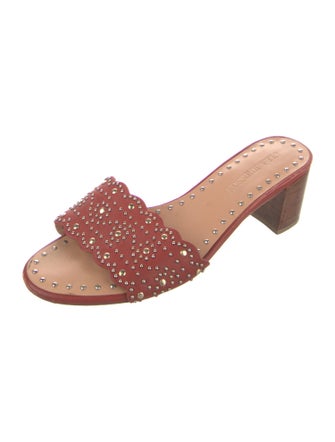 Ulla Johnson Leather Studded Accents Slides