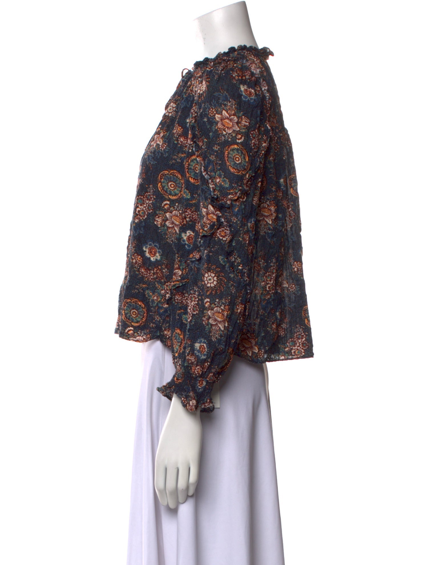 Ulla Johnson Floral Print Mock Neck Blouse