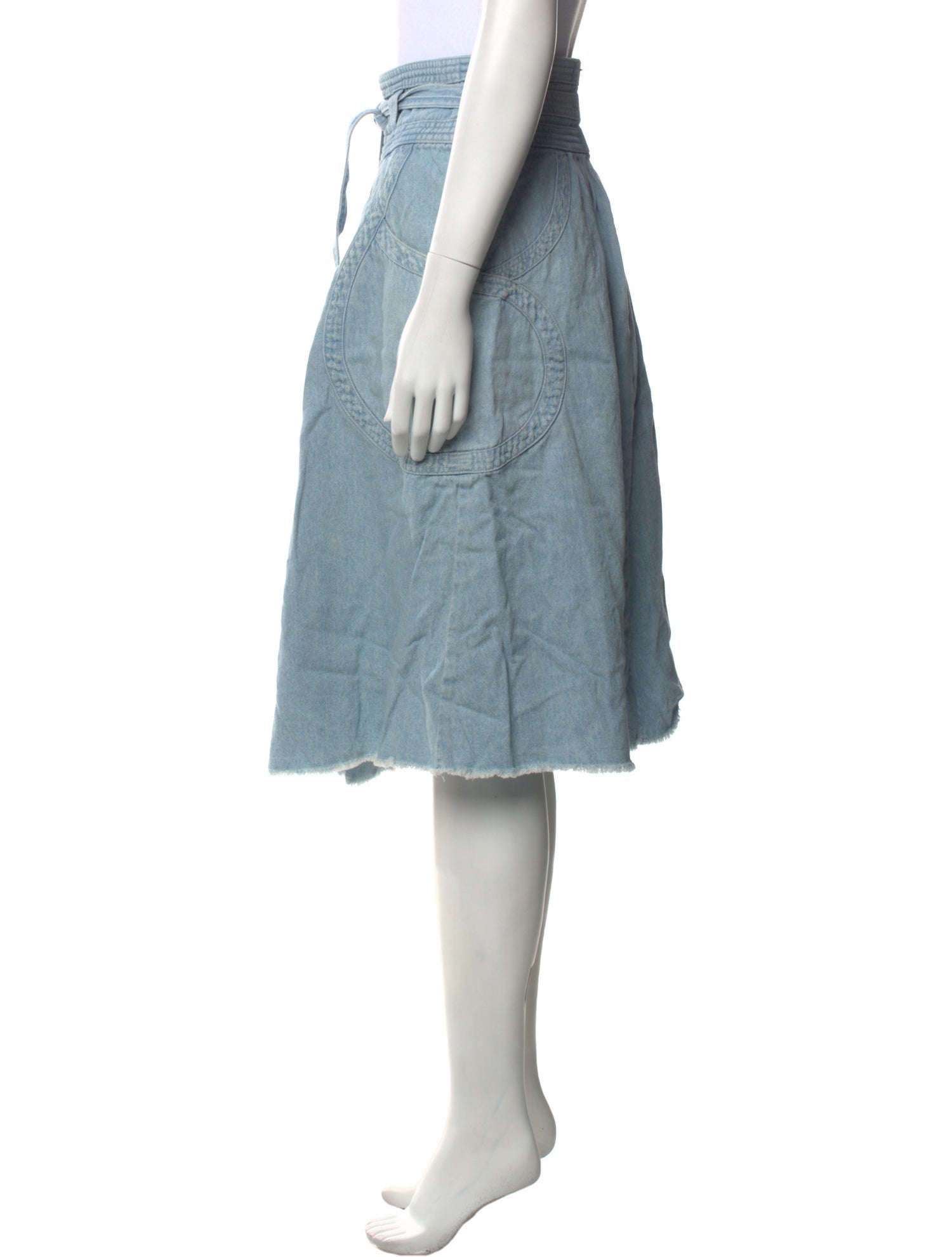 Ulla Johnson Raw-Edge Trim Knee-Length Skirt