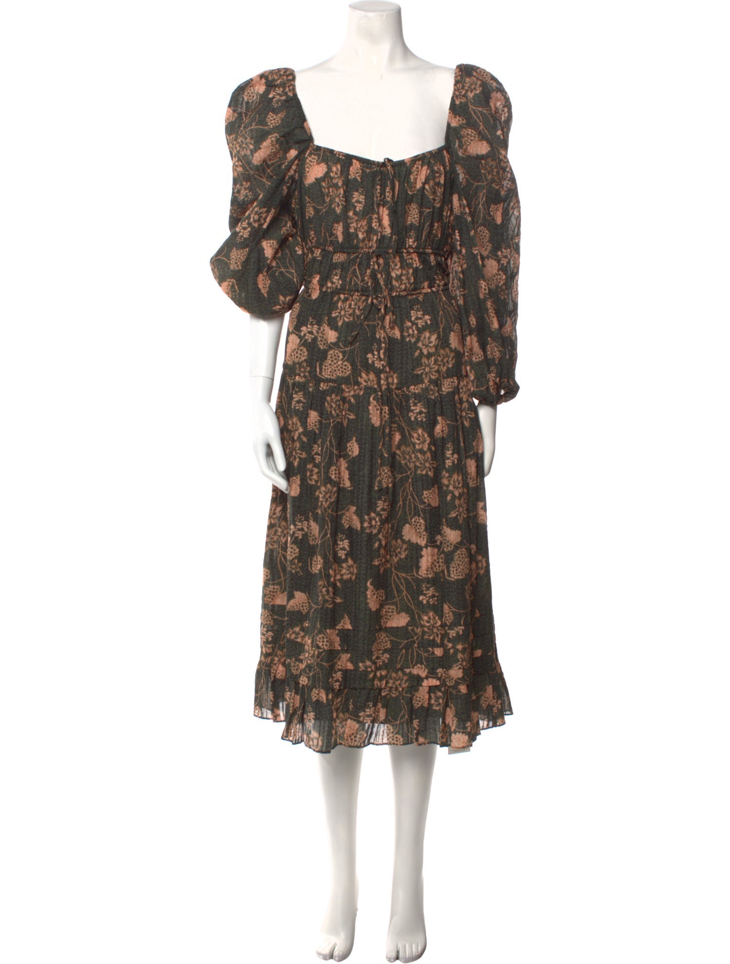 Ulla Johnson Floral Print Midi Length Dress