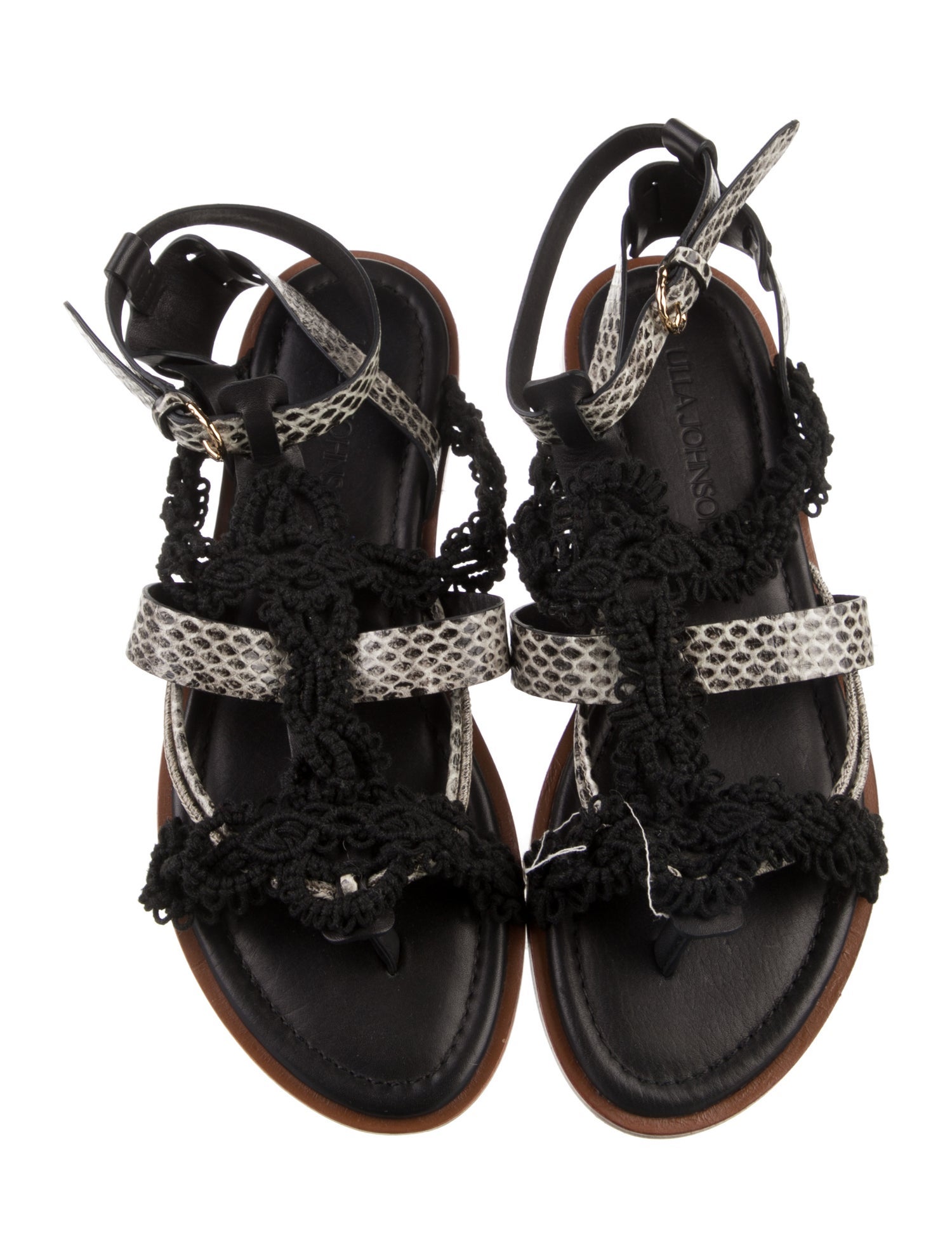Ulla Johnson Leather Animal Print Gladiator Sandals