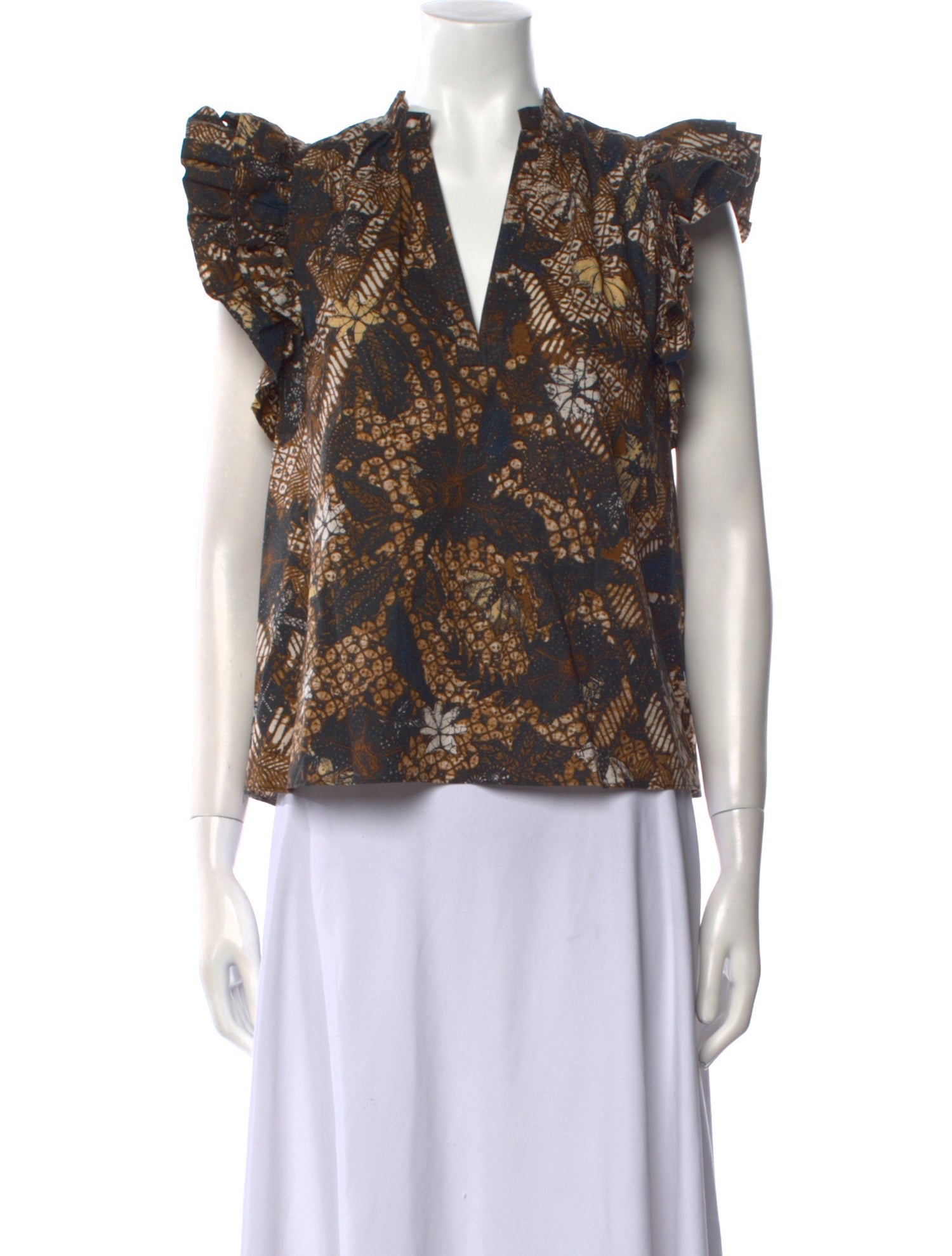Ulla Johnson Printed V-Neck Blouse