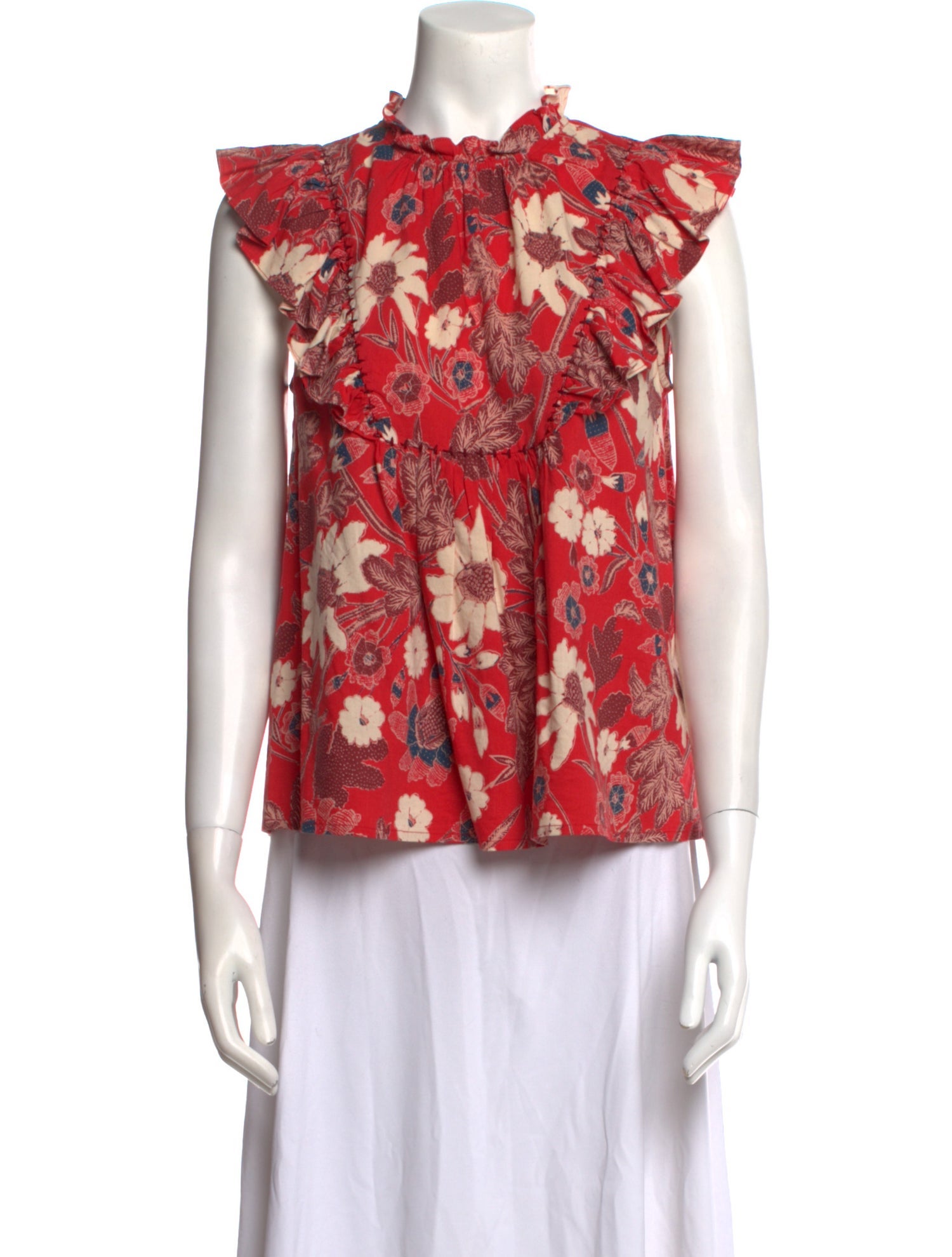 Ulla Johnson Floral Print Mock Neck Blouse