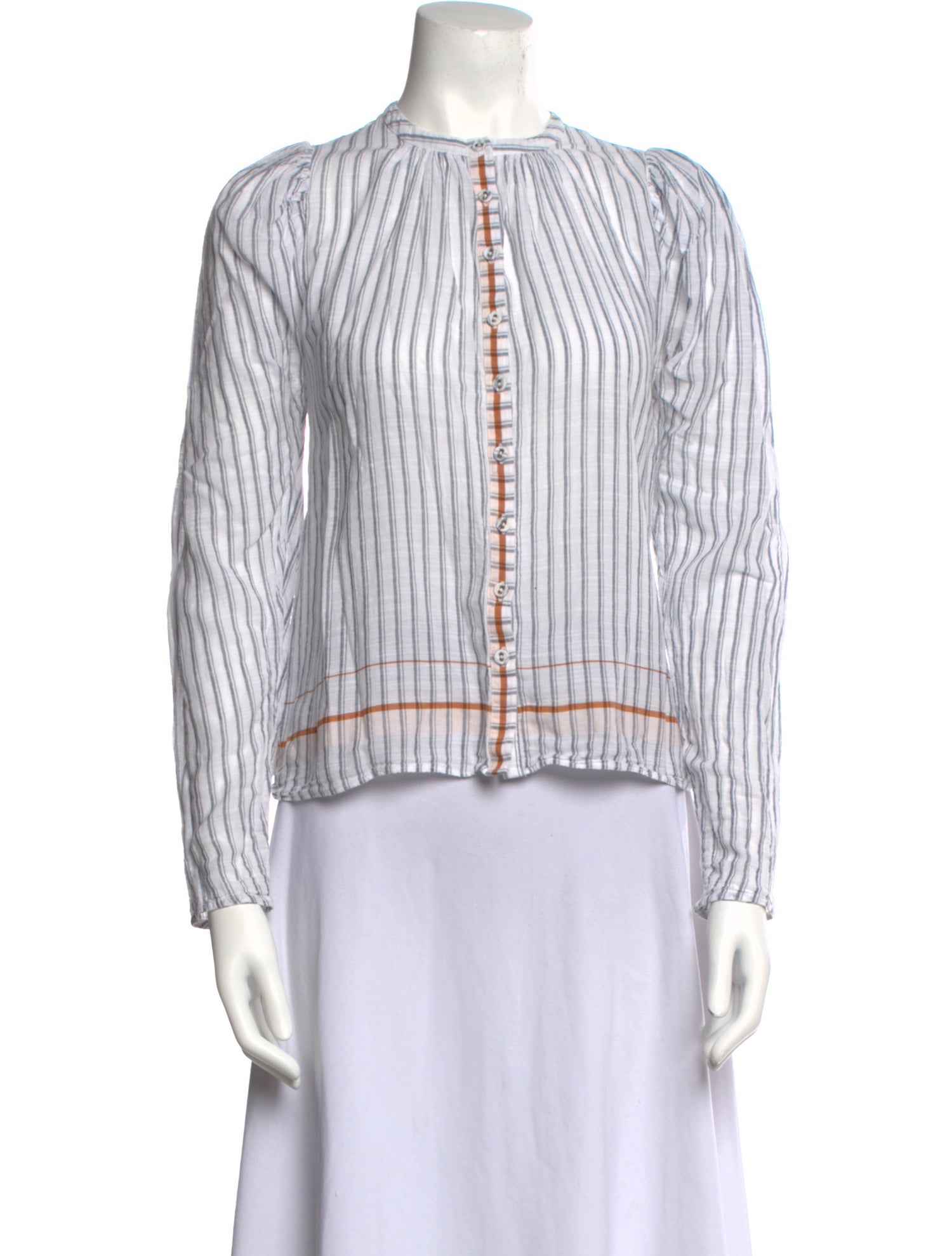 Ulla Johnson Striped Mock Neck Blouse