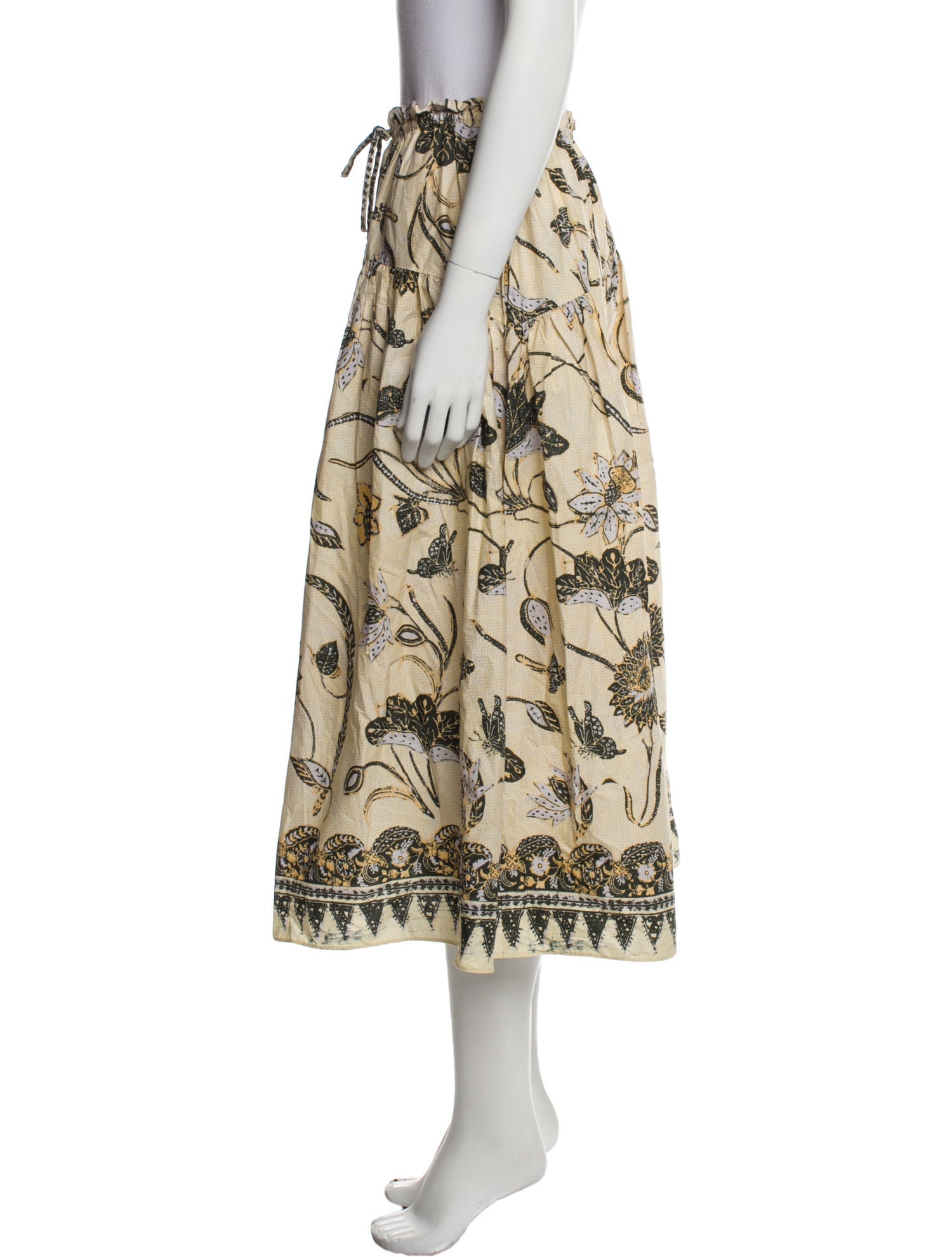 Ulla Johnson Floral Print Midi Length Skirt