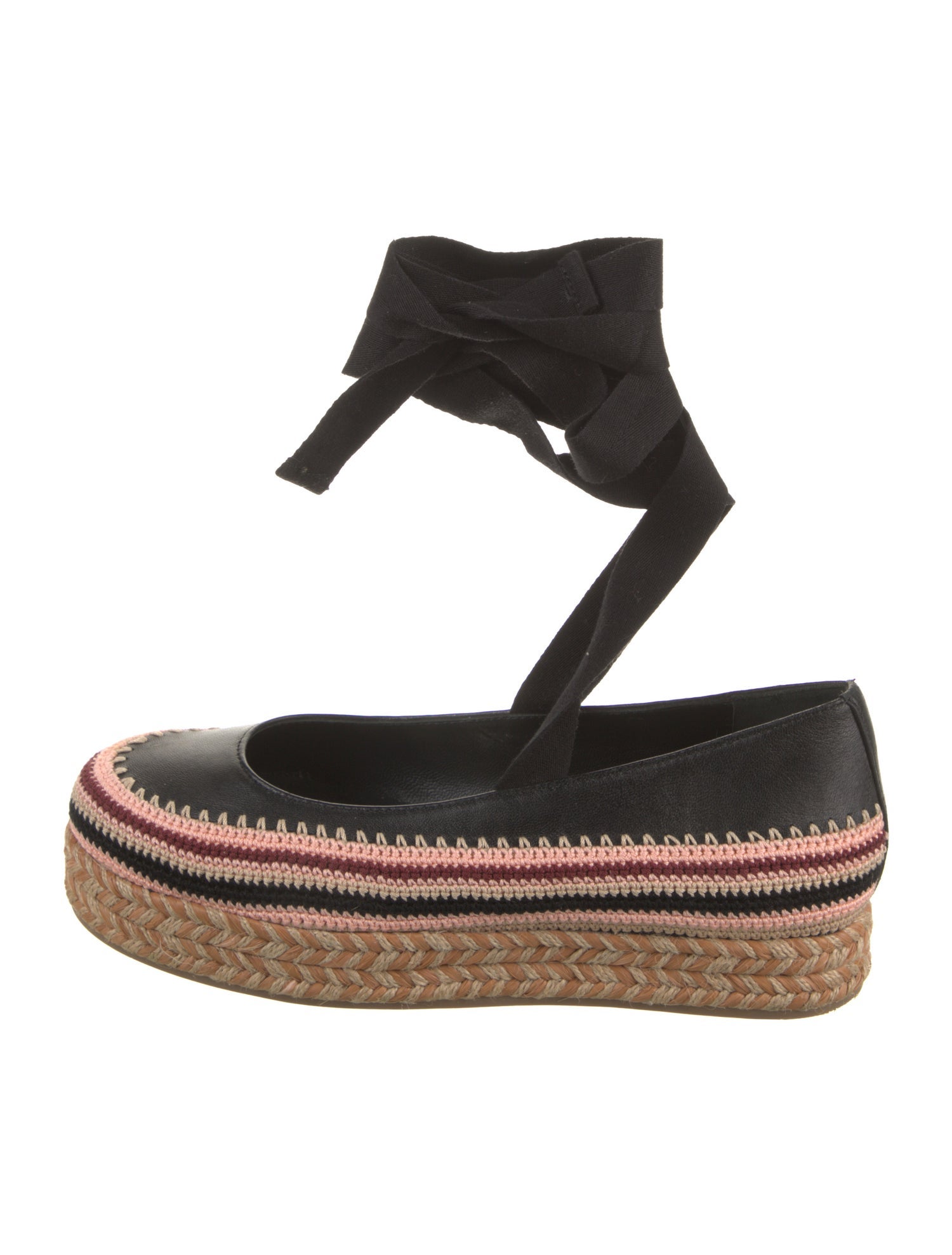 Ulla Johnson Leather Colorblock Pattern Espadrilles