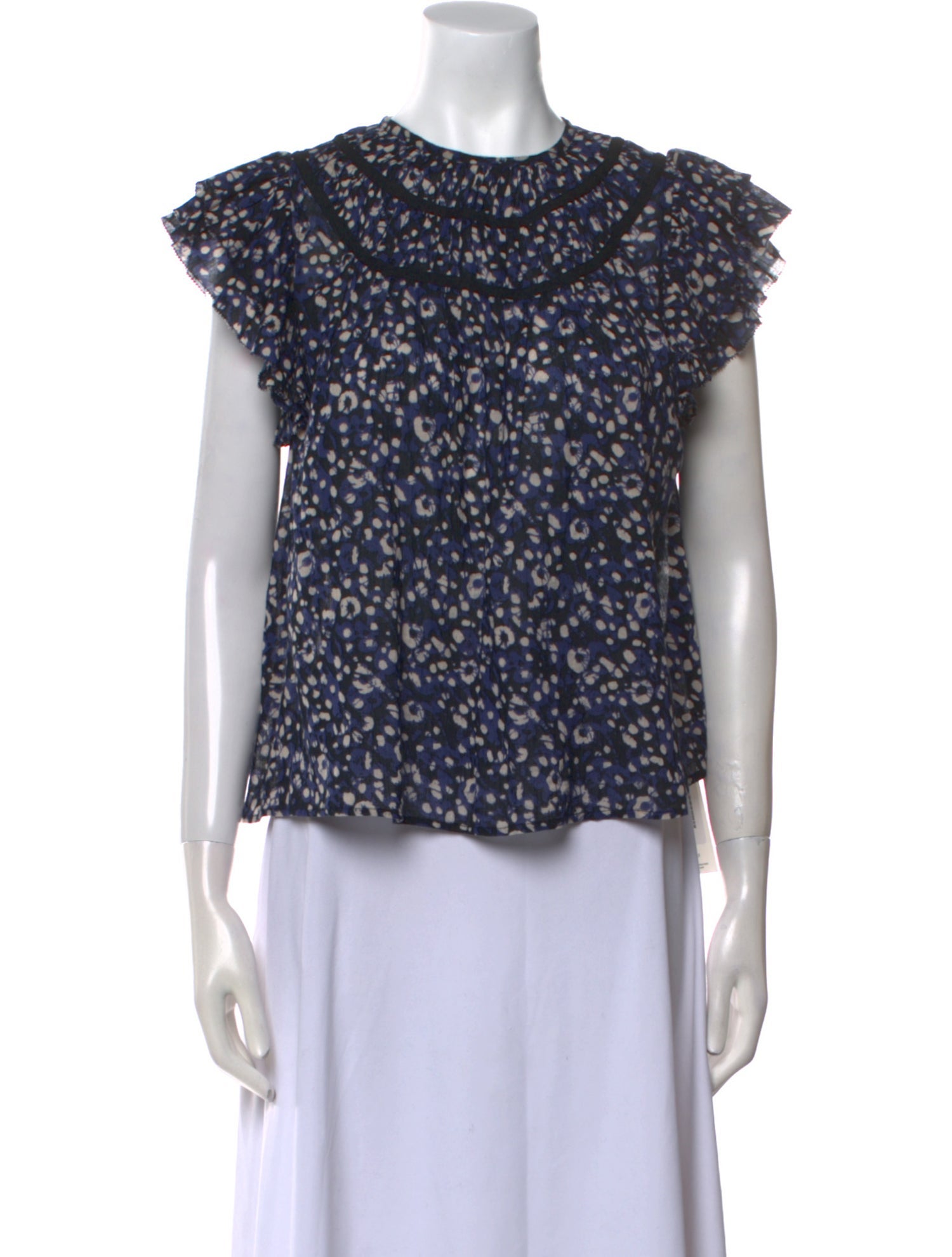 Ulla Johnson Floral Print Crew Neck Blouse
