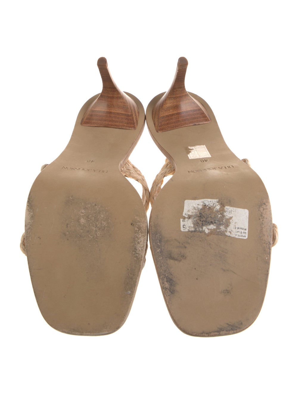 Ulla Johnson Straw Slides Neutrals Multistrap & B… - image 5