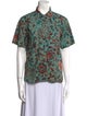 Ulla Johnson Printed Short Sleeve Button-Up Top