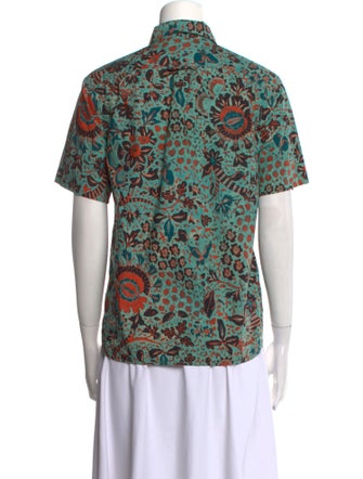 Ulla Johnson Printed Short Sleeve Button-Up Top